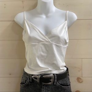 VS semi cropped silky tank top